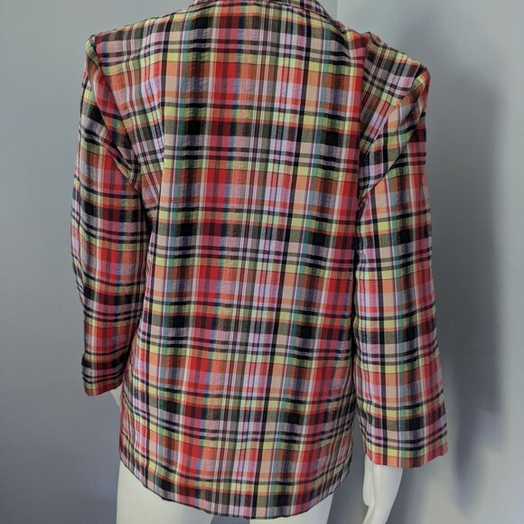 Vintage Colourful Plaid Blazer - 1980's style - Picture 3 of 6